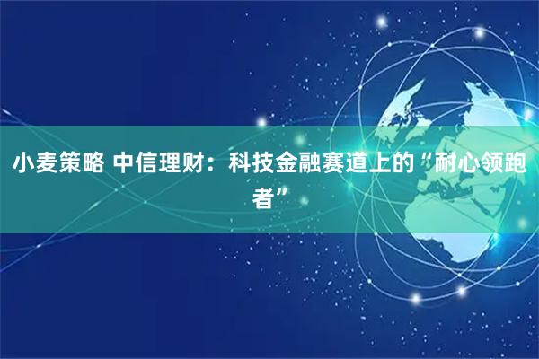 小麦策略 中信理财：科技金融赛道上的“耐心领跑者”
